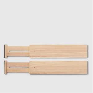Container Store Marie Kondo Shallow Ash Wood Drawer Divider Natural (Pkg/2)